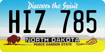ND license plate HIZ785
