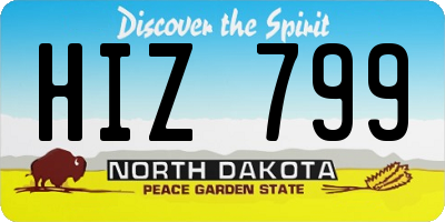 ND license plate HIZ799