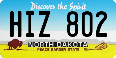 ND license plate HIZ802