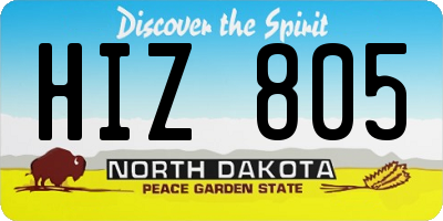 ND license plate HIZ805