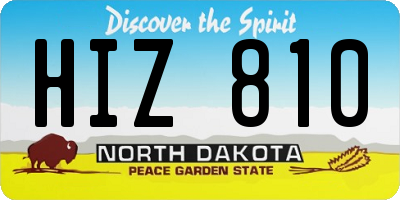 ND license plate HIZ810