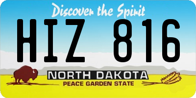 ND license plate HIZ816
