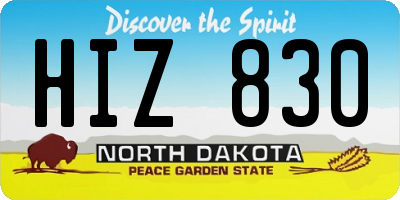 ND license plate HIZ830