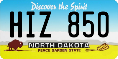 ND license plate HIZ850