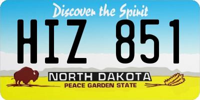 ND license plate HIZ851
