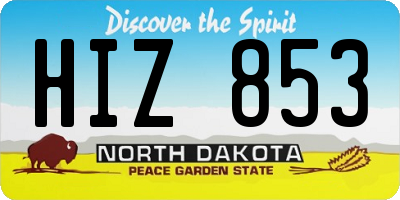 ND license plate HIZ853