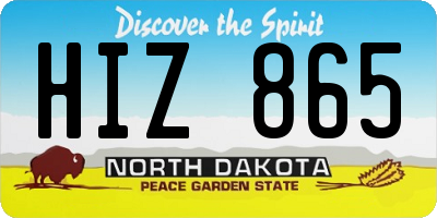 ND license plate HIZ865