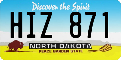 ND license plate HIZ871