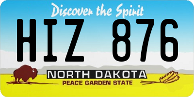 ND license plate HIZ876