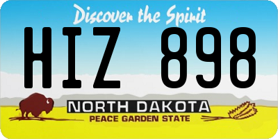 ND license plate HIZ898