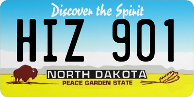 ND license plate HIZ901