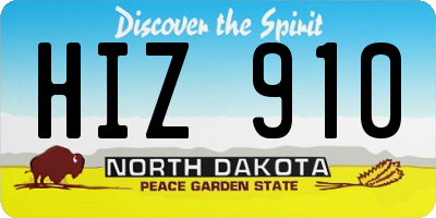 ND license plate HIZ910