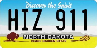 ND license plate HIZ911