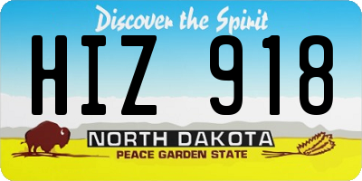 ND license plate HIZ918