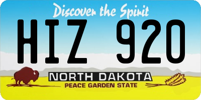 ND license plate HIZ920