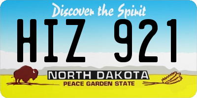 ND license plate HIZ921