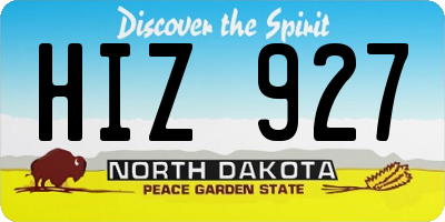 ND license plate HIZ927