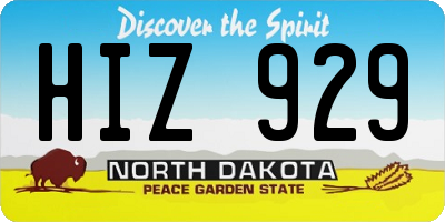 ND license plate HIZ929