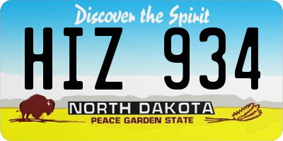 ND license plate HIZ934