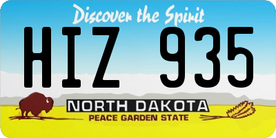 ND license plate HIZ935