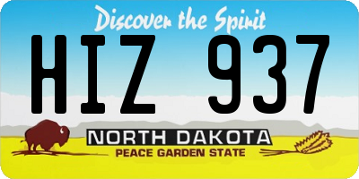 ND license plate HIZ937