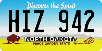 ND license plate HIZ942