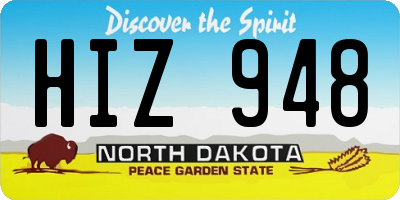 ND license plate HIZ948