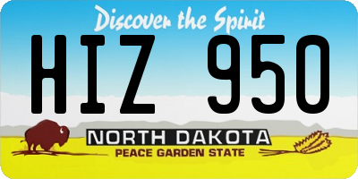 ND license plate HIZ950