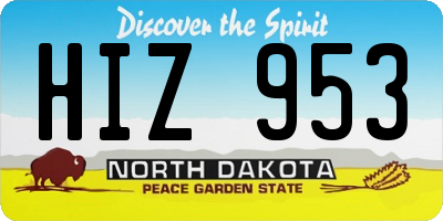 ND license plate HIZ953