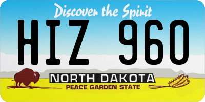 ND license plate HIZ960