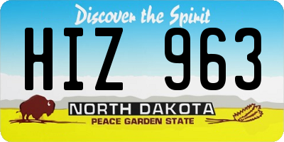 ND license plate HIZ963