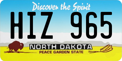 ND license plate HIZ965