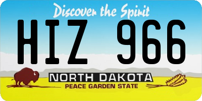 ND license plate HIZ966