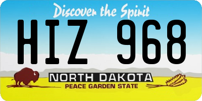 ND license plate HIZ968