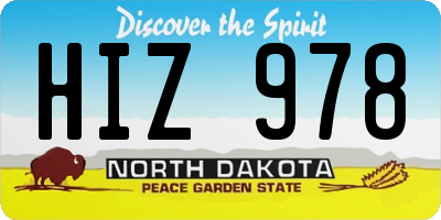 ND license plate HIZ978