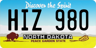 ND license plate HIZ980