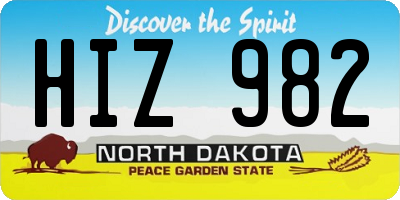 ND license plate HIZ982
