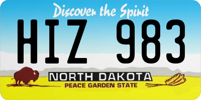 ND license plate HIZ983
