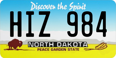 ND license plate HIZ984