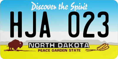 ND license plate HJA023