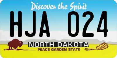ND license plate HJA024