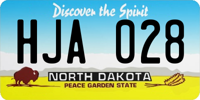 ND license plate HJA028