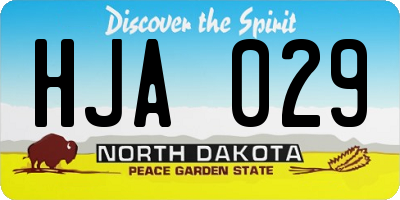 ND license plate HJA029