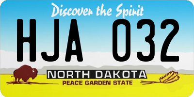 ND license plate HJA032