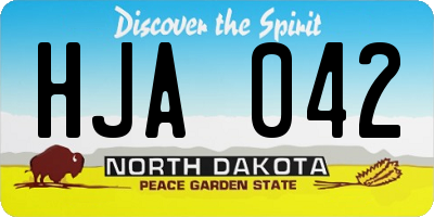 ND license plate HJA042