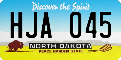 ND license plate HJA045