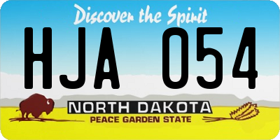 ND license plate HJA054