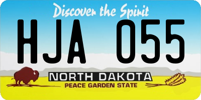 ND license plate HJA055