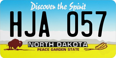 ND license plate HJA057