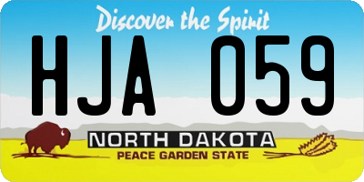 ND license plate HJA059